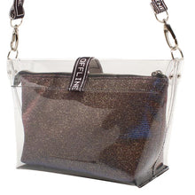 Carregar imagem no visualizador da galeria, Bolsa Média Transparente Glitter