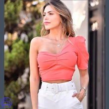 Carregar imagem no visualizador da galeria, Blusa Cropped Manga Bufante