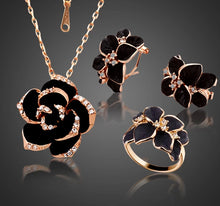 Carregar imagem no visualizador da galeria, Colar e Brincos Black Rose # 82606.8090
