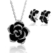 Carregar imagem no visualizador da galeria, Colar e Brincos Black Rose # 82606.8090