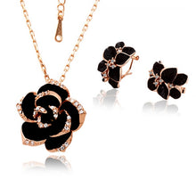 Carregar imagem no visualizador da galeria, Colar e Brincos Black Rose # 82606.8090