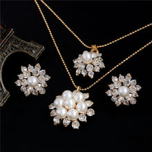 Carregar imagem no visualizador da galeria, Colar e Brincos Bridge Crystal Gold  Silver # IO21.8090