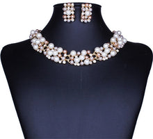 Carregar imagem no visualizador da galeria, Colar e Brincos Bridge Crystal Gold  Silver # IO21.8090