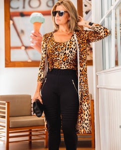 Conjunto Cardigã Animal Print