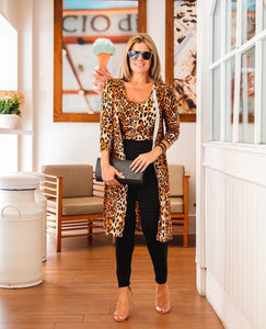 Conjunto Cardigã Animal Print