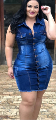 Vestido Jeans Plus Size Bruna