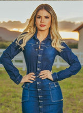 Carregar imagem no visualizador da galeria, Vestido Jeans Manga Longa Sarah