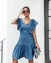 Carregar imagem no visualizador da galeria, Vestido Jeans Babado Forte