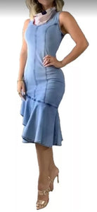 Vestido Jeans Calda de Sereia