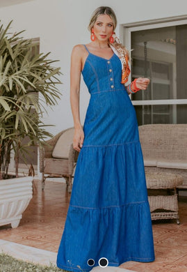 Vestido Jeans Longo Rafaella