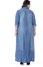 Carregar imagem no visualizador da galeria, Vestido jeans longo plus bellas