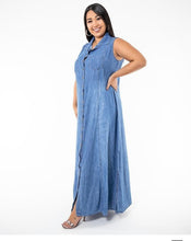 Carregar imagem no visualizador da galeria, Vestido jeans regata plus