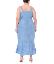 Carregar imagem no visualizador da galeria, Vestido jeans bordado plus Maura