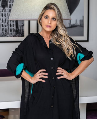 Vestido Chemise em Viscose Linho Vera