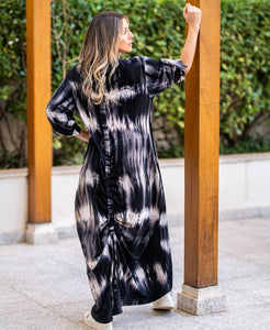 Vestido malha tie dye