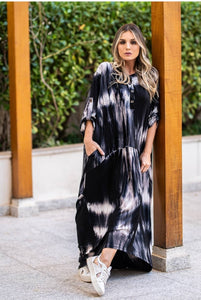 Vestido malha tie dye