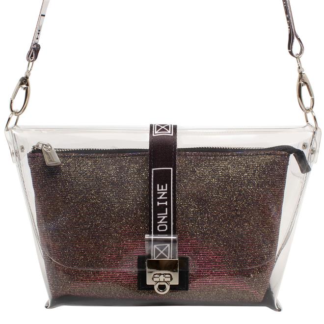 Bolsa Média Transparente Glitter