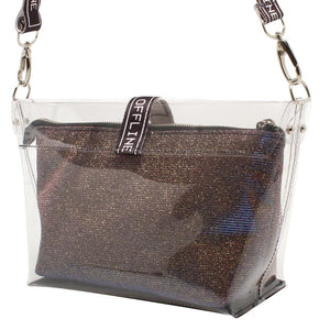 Bolsa Média Transparente Glitter