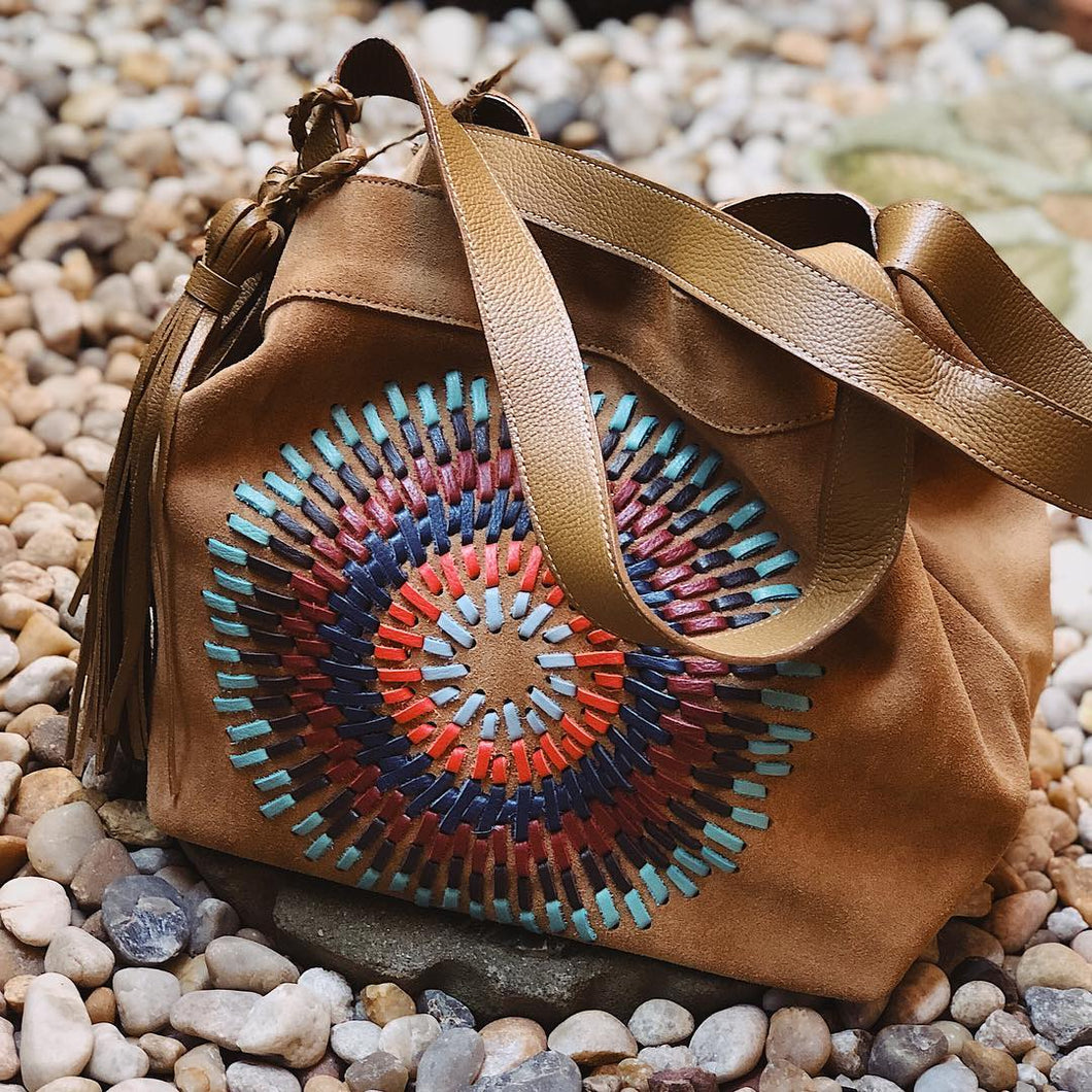 Bolsa Saco de Camurça Mandala Peruana
