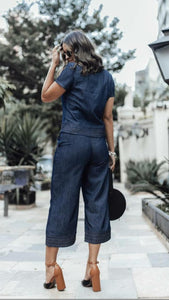 Calça pantacourt jeans