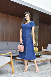 Vestido Jeans Poá Clô