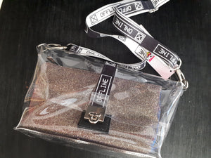 Bolsa Média Transparente Glitter