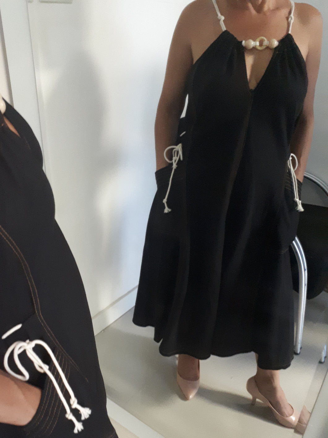 Vestido em linho preto