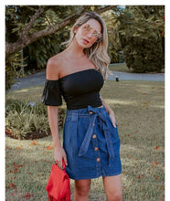 Carregar imagem no visualizador da galeria, Saia jeans feminice