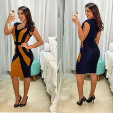 Carregar imagem no visualizador da galeria, Vestido Bengaline Geométrico