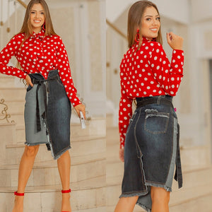 Saia Jeans Customizada Avesso
