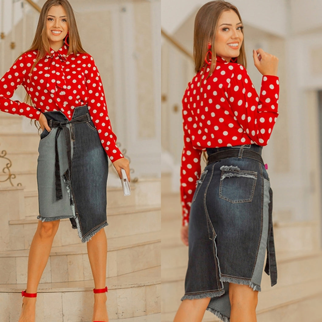 Saia Jeans Customizada Avesso