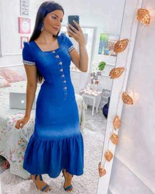 Vestido jeans longo Regina