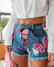 Carregar imagem no visualizador da galeria, Shorts Jeans Butterfly