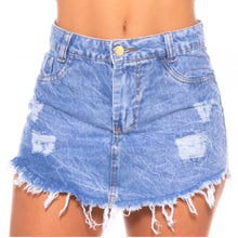 Carregar imagem no visualizador da galeria, Shorts Saia Jeans Sky