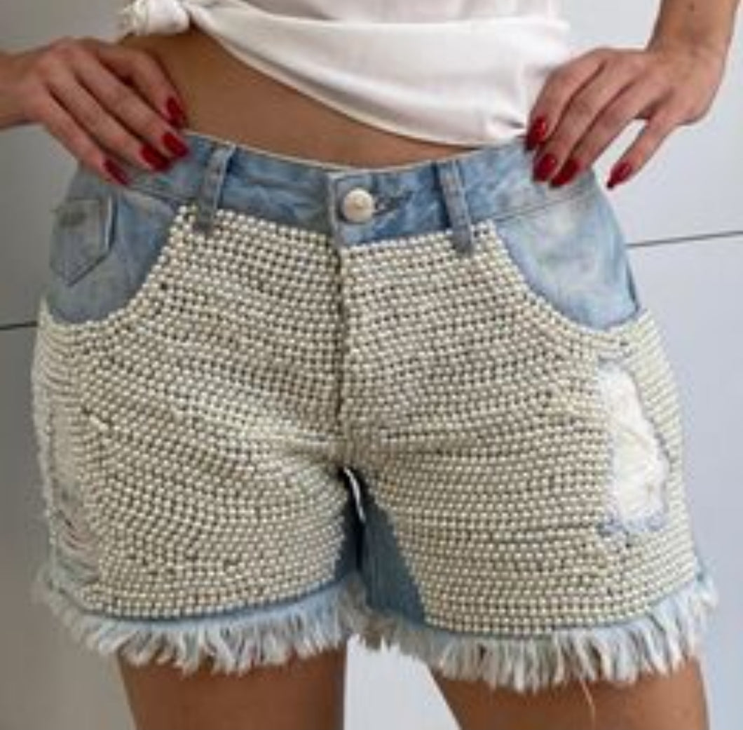 Shorts Jeans Perolado