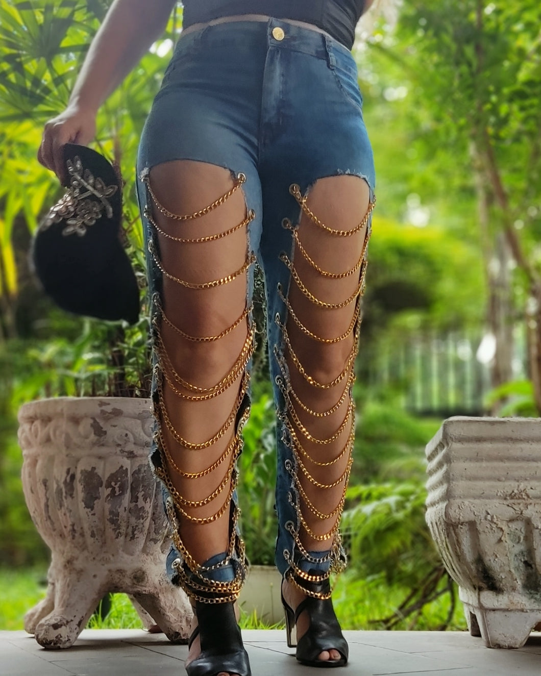 Calça Jeans Folk