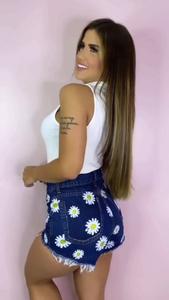 Shorts jeans margaridas