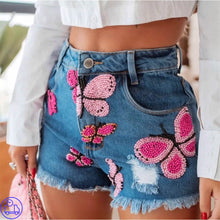 Carregar imagem no visualizador da galeria, Shorts Jeans Butterfly