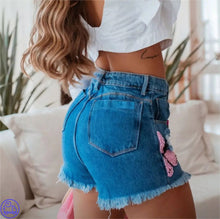 Carregar imagem no visualizador da galeria, Shorts Jeans Butterfly