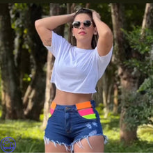 Carregar imagem no visualizador da galeria, Shorts Jeans Três Tiras