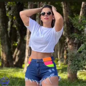 Shorts Jeans Três Tiras