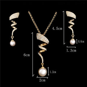 Colar e Brincos Bridge Crystal Gold  Silver # IO21.8090