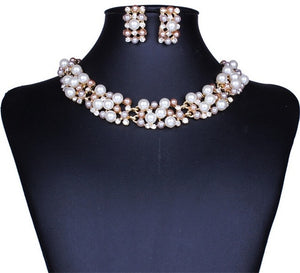 Colar e Brincos Bridge Crystal Gold  Silver # IO21.8090