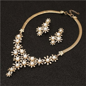 Colar e Brincos Bridge Crystal Gold  Silver # IO21.8090