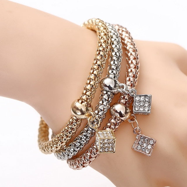 Bracelete Siver and Gold Mix # SL562.6585